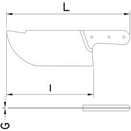 meat cleaver | blade length 23.5 cm L 36.5 cm product photo  S