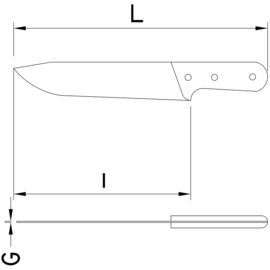 butcher's knife | blade length 22 cm L 35.5 cm product photo S
