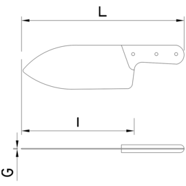 cattle skinning knife | blade length 21 cm L 28.5 cm product photo S