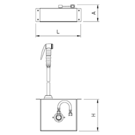 Washing spray head for ovens with reel, can be stored under worktops product photo S
