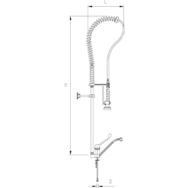 Rinse spray Monoblock series 450 x 1250 mm, 3/8" product photo S