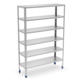 Basic shelf made of stainless steel with 6 shelves (1.5 mm) 800 x 600 x H 1750 mm product photo