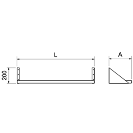 Wall shelf made of stainless steel with twisted gussets, 800 x 400 mm product photo S