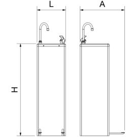 Cold+ cold water fountain with pedal control for tap and filling device product photo S
