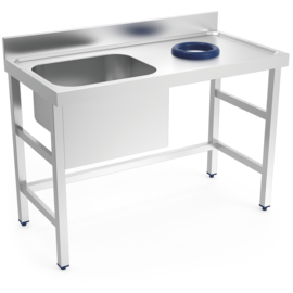 kitchen sink table with garbage pit Basin left | 1200 mm x 600 mm H 850 mm product photo