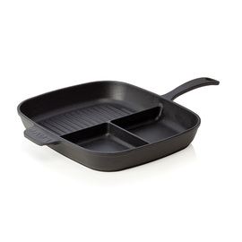 grill pan three parts cast iron enamelled | 330 mm x 260 mm | long handle product photo
