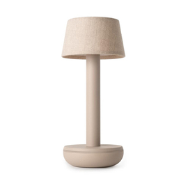 LED battery table lamp TWO aluminium linen beige H 212 mm product photo