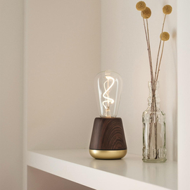 LED table lamp ONE SMART walnut brown H 195 mm product photo  S