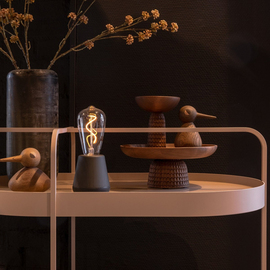 LED table lamp ONE SMART Black Wood black H 195 mm product photo  S