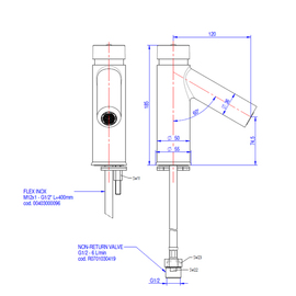 basin tap Premium self-closing outreach 120 mm H 185 mm product photo  S