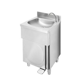 hand wash sink with fitting | foot operation with base cabinet product photo