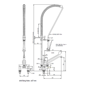 dish rinser spray two-hole G3/4 " with premium shower head product photo  S