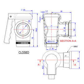 drain valve 2'' conical seal product photo  S