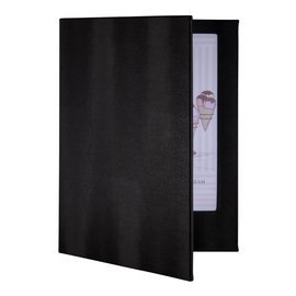 LED menu card leather look black suitable for 2 A4 pages product photo
