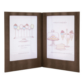 LED menu card leather look copper coloured suitable for 2 A4 pages product photo
