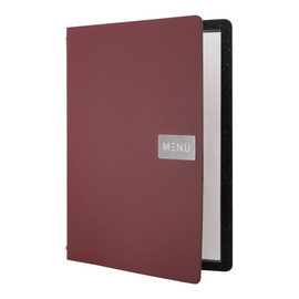 menu card ROYAL DIN A4 leather red with inscription "MENU" incl. inlay product photo  S