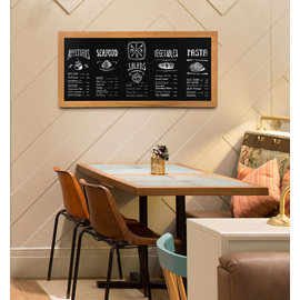 wall chalkboard LONG teak wood coloured H 1200 mm product photo  S