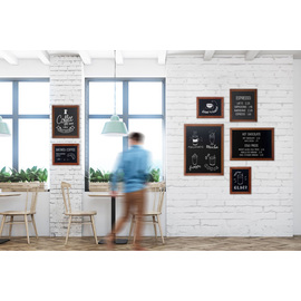 wall chalkboard UNIVERSAL mahogany coloured H 870 mm incl. wall mounting product photo  S