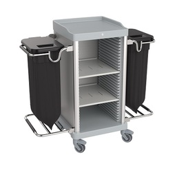 housekeeping cart ESSENTIAL-V5-S | grey  | 1240 mm x 570 mm H 1100 mm product photo