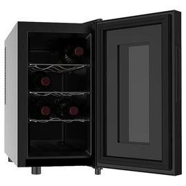 wine fridge | minibar black with glass door suitable for 8 bottles product photo  S