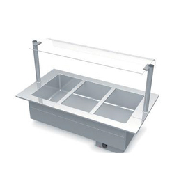 bain marie built-in unit with sneeze guard | 1 basin suitable for 2 x GN 1/1 - 200 mm product photo