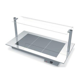 hot plate built-in unit with sneeze guard | ceramic hob L 890 mm product photo