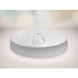 Cardboard lid combo white Ø 80 mm, with drinking hole + X-Cut, for ice cream cup RECICLO 0.15 tr product photo