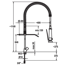 dish shower GASTRO two-handle mixer tap product photo  S