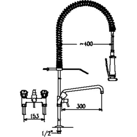 dish shower GASTRO standing fitting swivel spout H 1100 mm product photo  S
