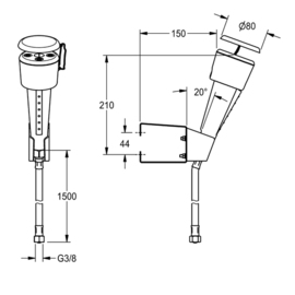 eye shower G 3/8" with hose | holder product photo  S