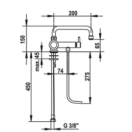 bar faucet lever mixer tap A 200 mm product photo  S