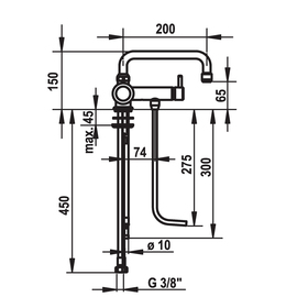 bar faucet lever mixer tap low pressure A 200 mm product photo  S