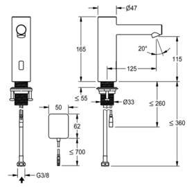sensor faucet ONO E mains operation product photo  S
