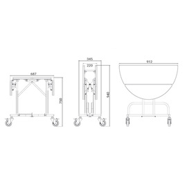 housekeeping cart ROYAL foldable product photo  S
