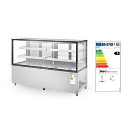 Refrigerated display case with 2 shelves | 410L | 230V/490W | 1224x677x(H)1230mm product photo S