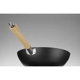 Wok with wooden handle | Ø324x565mm product photo S