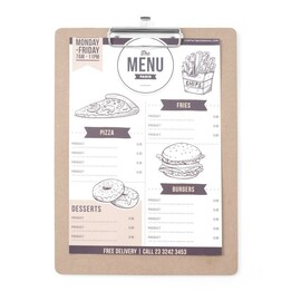Menu clipboard | 240x330mm product photo S