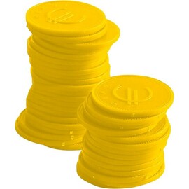 Deposit coins - 100 pcs. | Yellow | 100 pcs. | Ø25mm product photo