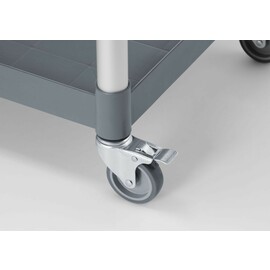 Polypropylene serving trolley with shelves | large | Includes shelf side panels | 1010x500x(H)960mm product photo  S