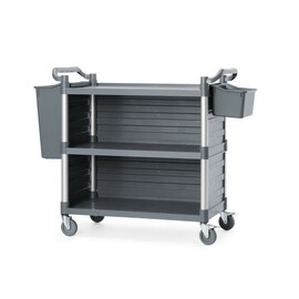 Polypropylene serving trolley with shelves | large | Includes shelf side panels | 1010x500x(H)960mm product photo  S