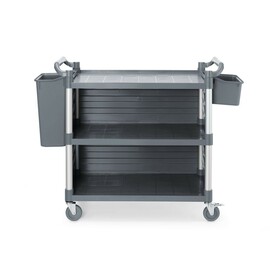 Polypropylene serving trolley with shelves | large | Includes shelf side panels | 1010x500x(H)960mm product photo  S