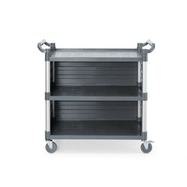 Polypropylene serving trolley with shelves | large | Includes shelf side panels | 1010x500x(H)960mm product photo