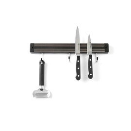 Magnetic knife strip with hooks | 3 hooks | Black | (L)340mm product photo  S