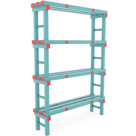 Euro shelf plastic | 4 floors | L 1400 mm x 300 mm H 1900 mm product photo