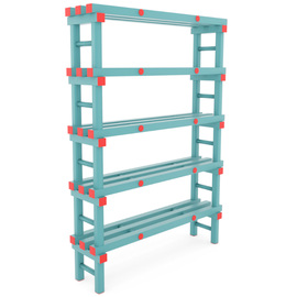 Euro shelf plastic | 5 floors | L 1400 mm x 300 mm H 2450 mm product photo