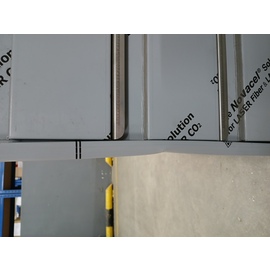 B-STOCK | cabinet table | 2600 mm x 800 mm H 870 mm with 4 drawers with 2 wing doors | 1 tilt door | upstand product photo  S