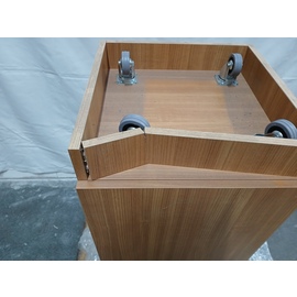 B-STOCK | service cabinet walnut coloured 450 mm  x 480 mm  H 950 mm with 1 drawer with wing door product photo  S