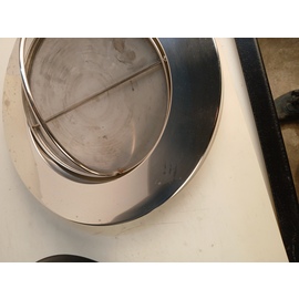 B-STOCK | dustbin with swinging lid - extra large, galvanized insert, color: black, powdercoated, dimensions: Ø 38 cm, height: 73 cm product photo  S