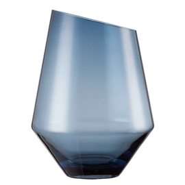 vase | lantern size. 277 DIAMONDS glass blue  Ø 208 mm  H 277 mm product photo