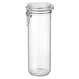 Acopa 28 oz. Clear Stackable Square Glass Jar